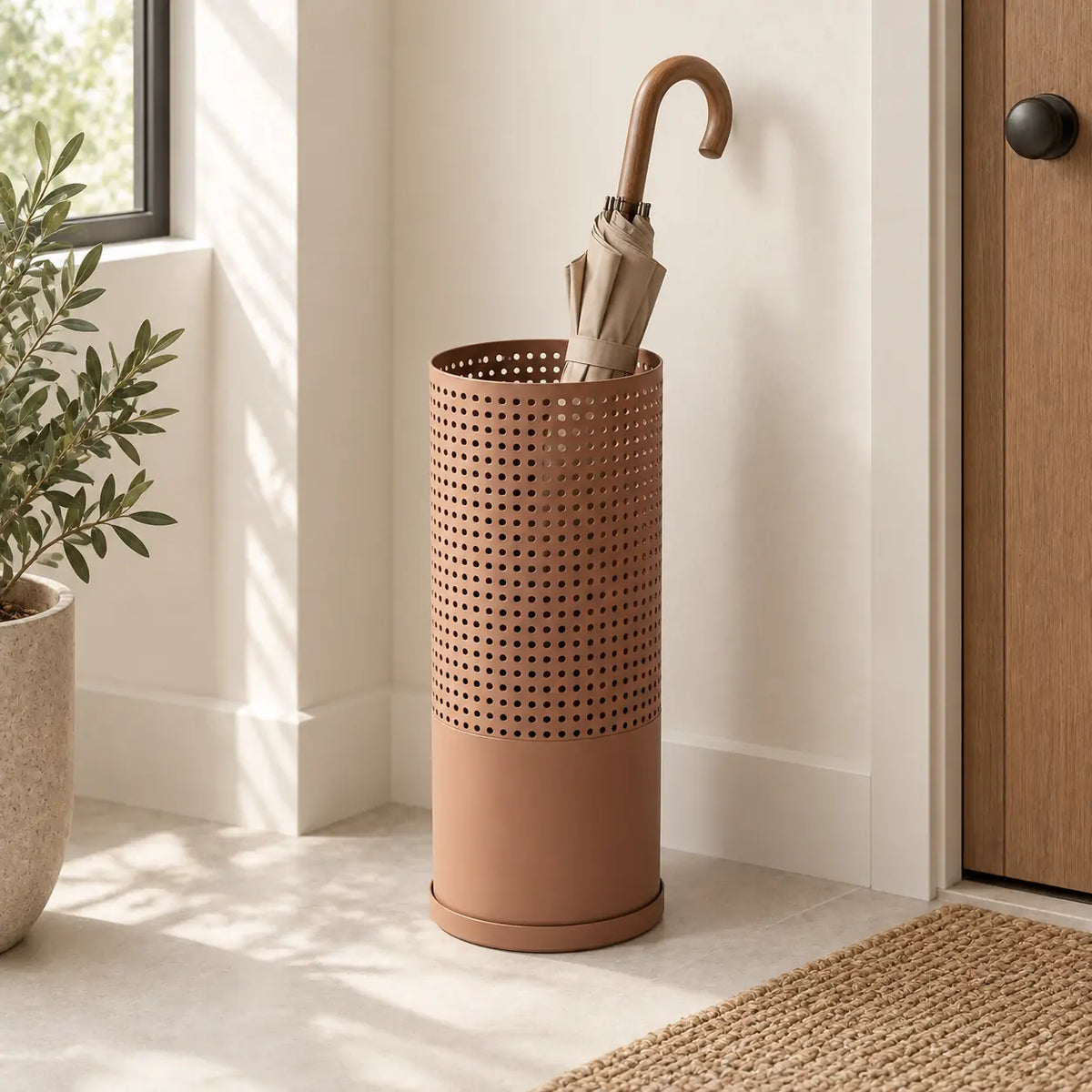 Cove Umbrella Stand in a entryway order setting