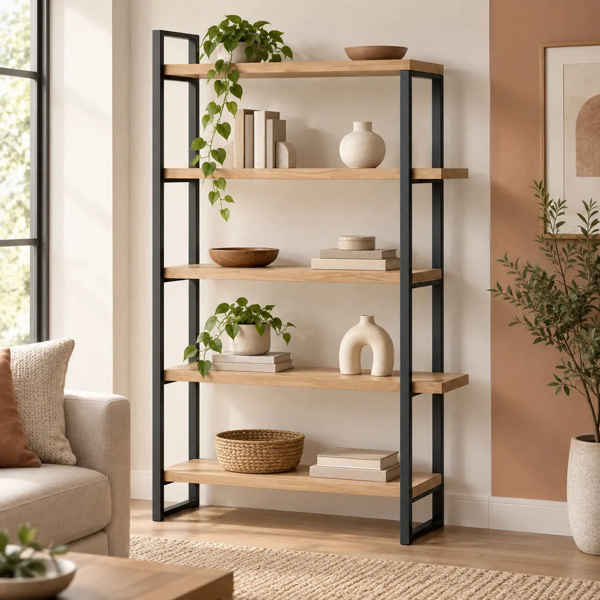 Forma Display Shelf in a living room storage setting