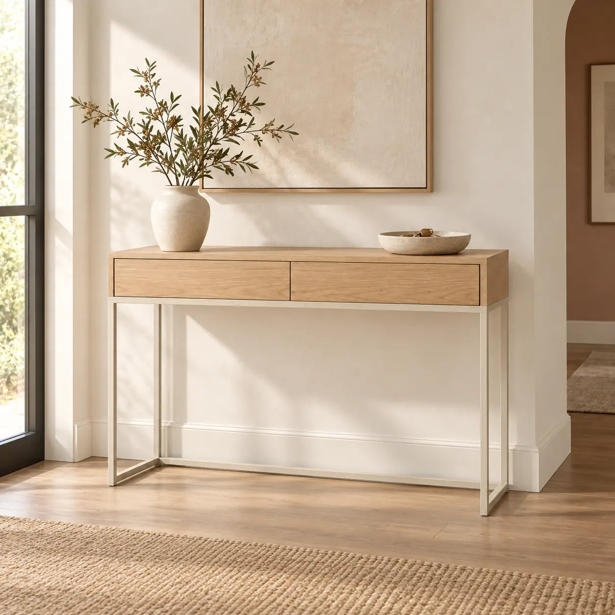Luma Entry Console in a entryway order setting