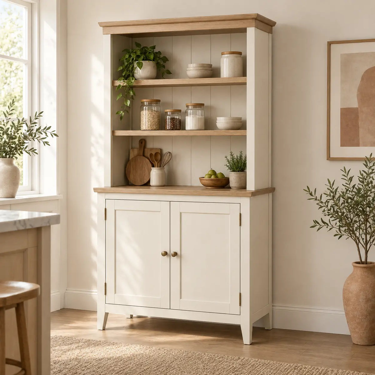 Vale Pantry Hutch in a kitchen organization setting