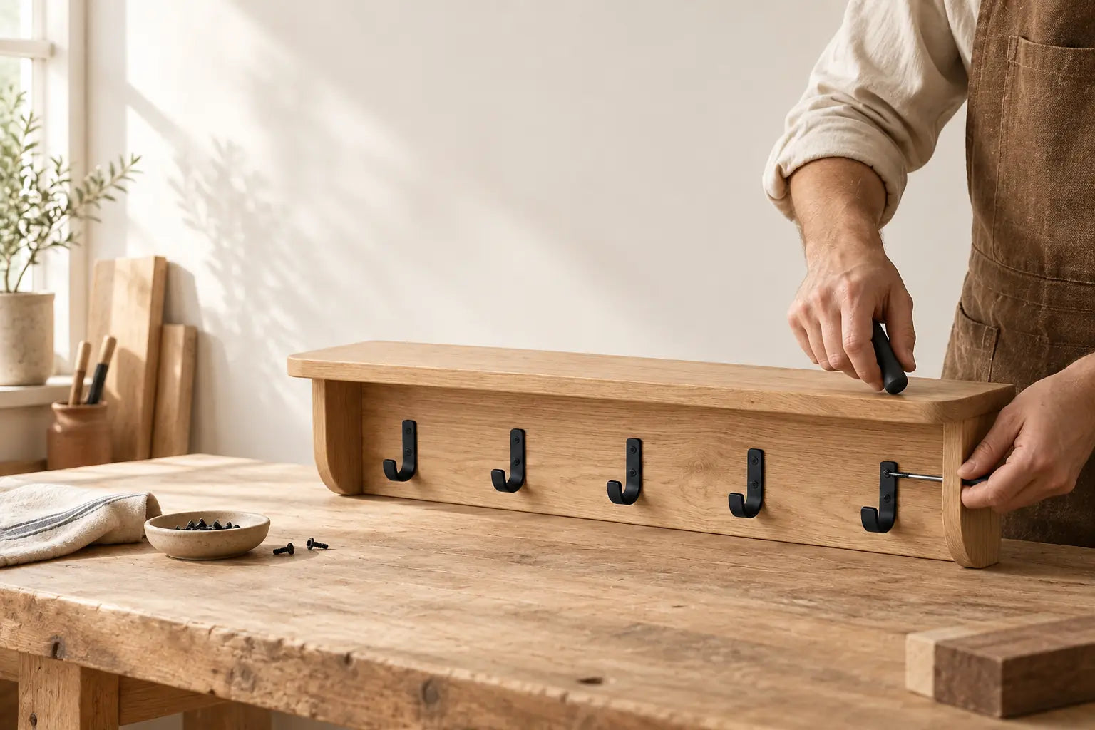 Considered assembly of a houslino storage piece
